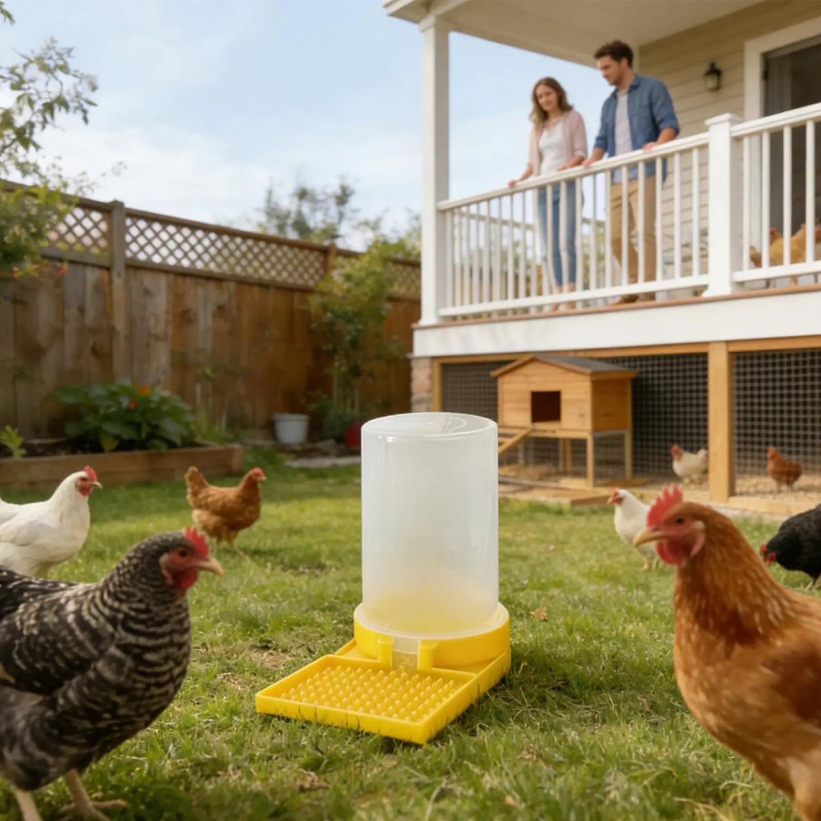 Quail Waterer No Waste Leakproof Large Capacity Clear Feeder Poultry Water Cup Feeding Container for Ducks Hens Chicks Turkey Oasis Select