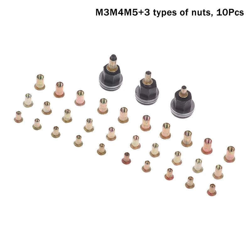 10pc Hand Rivet Nut Tool Set M3-12 Nut Heads Feature for DIY Jewelry Making And Crafting Oasis Select A1