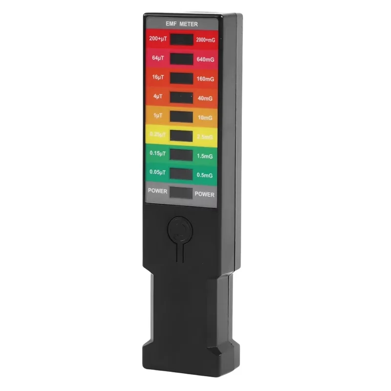WISH High Precision EMF Magnetic Field Monitor 8 LED Radiation Dosimeter Detector Portable Handheld New Oasis Select Black NONE