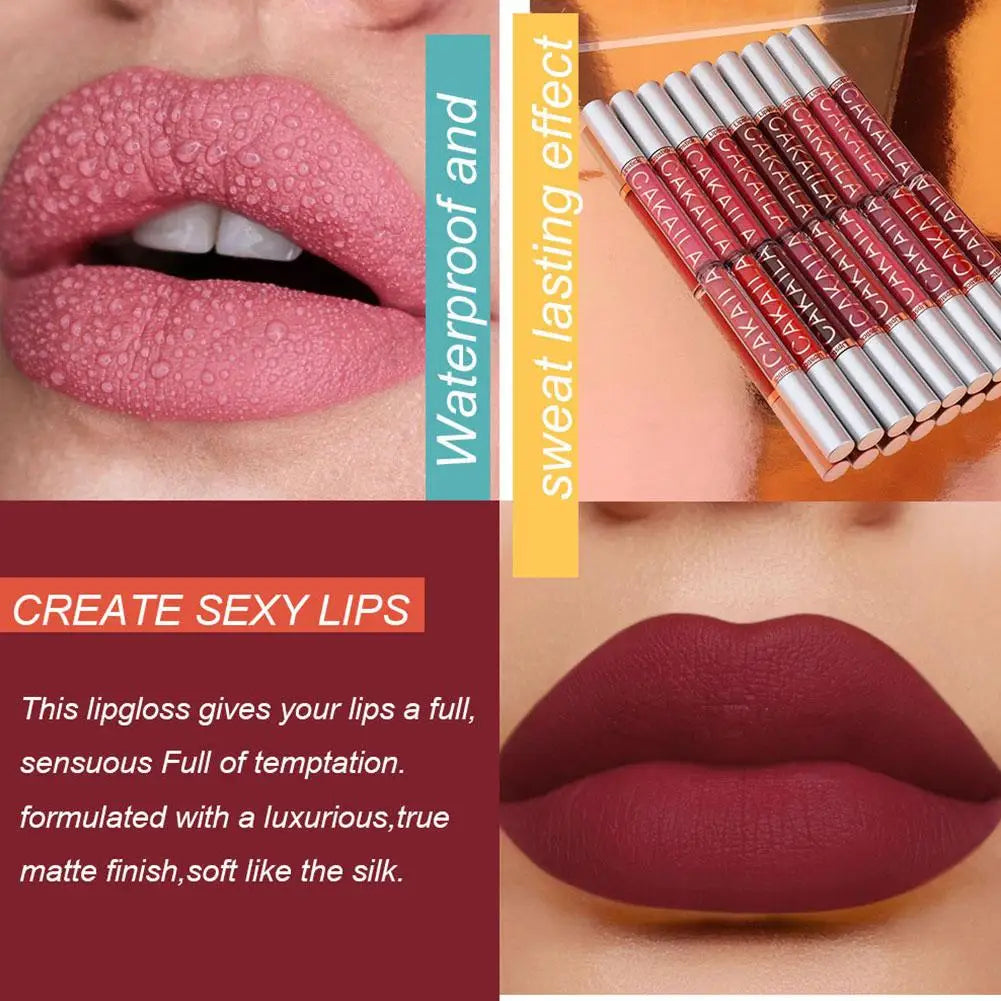 CAKAILA Nude Liquid Lipstick Set Velvet Matte Lip Gloss Sexy Red Lipstick Nude Women Long Lasting Waterproof Lipstick Cosmetic Oasis Select