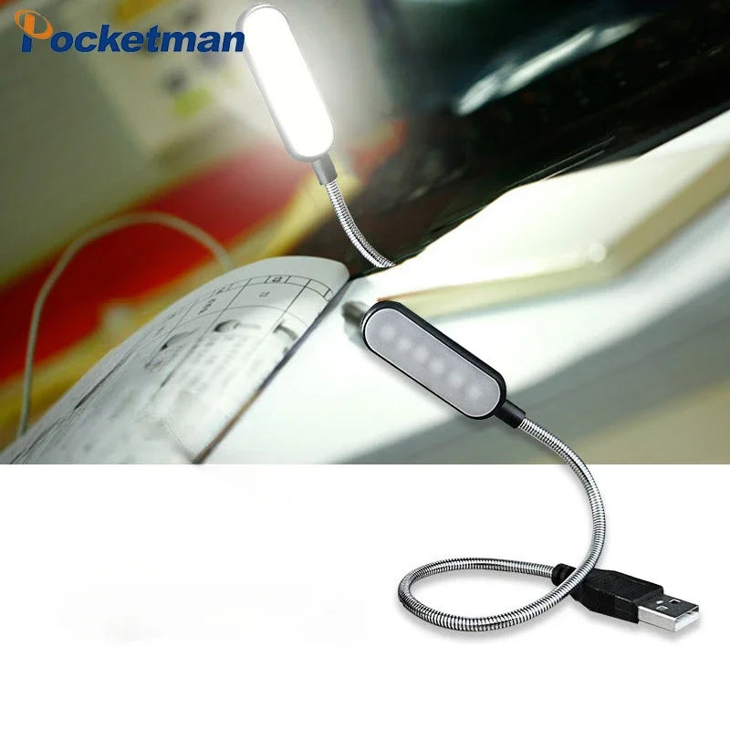 POCKETMAN USB LED Book Light | Flexible Gooseneck Reading Lamp