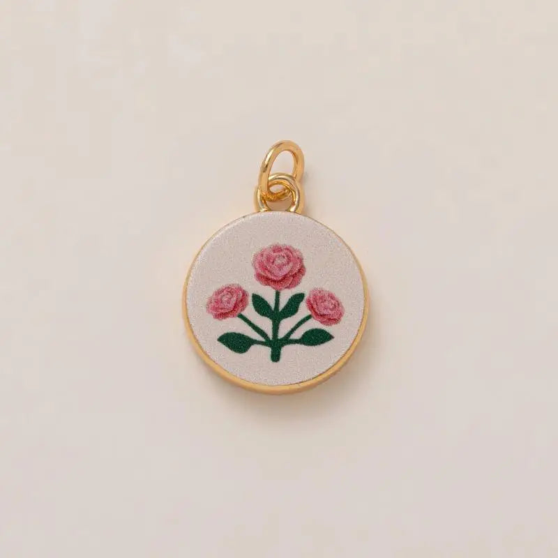 Simple And Versatile Color Blocking Butterfly Love Flower Diy Pendant Accessories Gold-Plated Color Preservation Oasis Select A2
