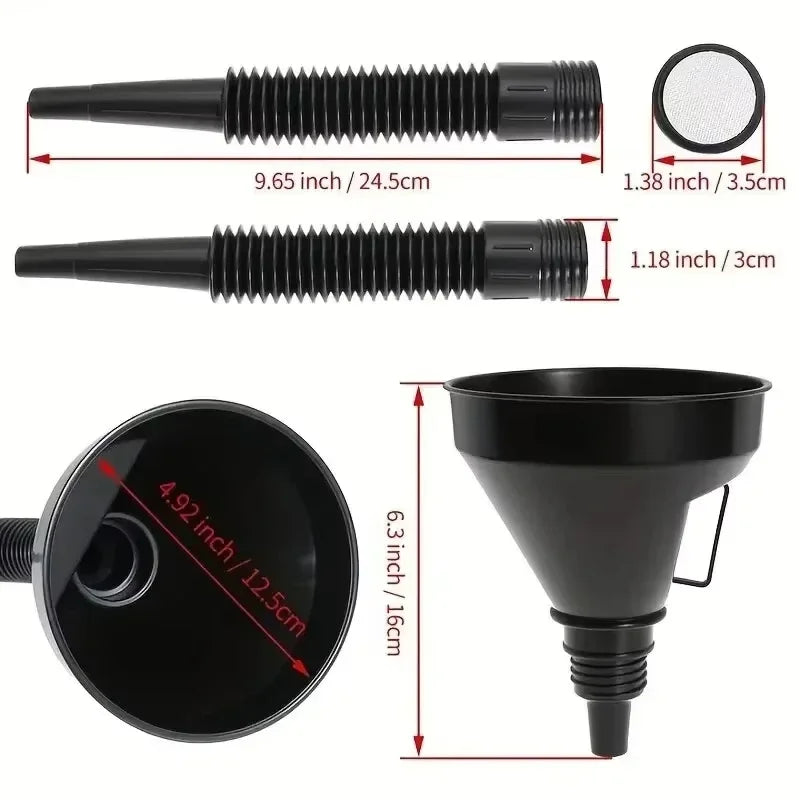 1 Pc Multi Functional Flexible Automotive Fuel Funnel: Spill-Proof Refueling & Oil Changing Tool with Wide Mouth & Handle Oasis Select