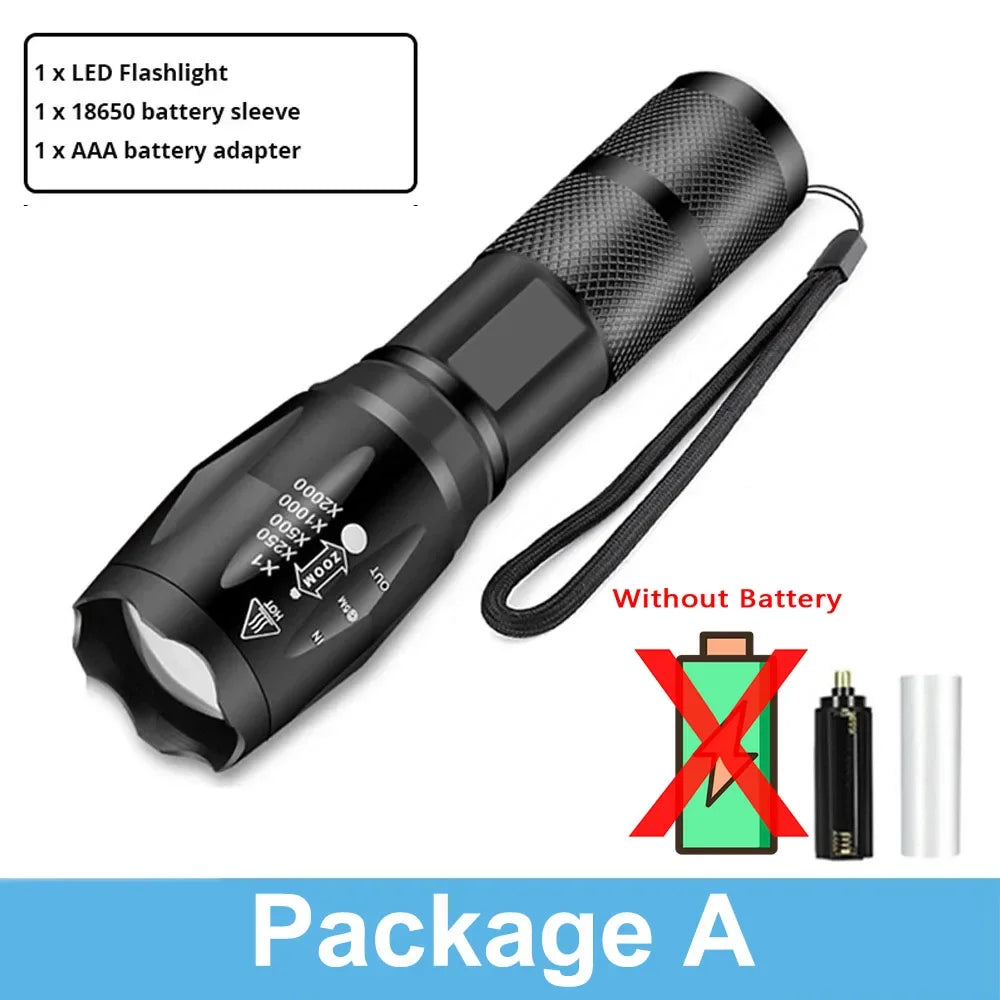 ZHIYU 1200 Lumen Zoomable LED Flashlight – 5 Modes, Waterproof