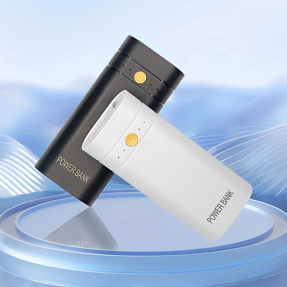 DIY Power Bank Box Flat Head Battery Charger Outer Case USB Output Ports Plastic Shell Box Power Bank Case Oasis Select