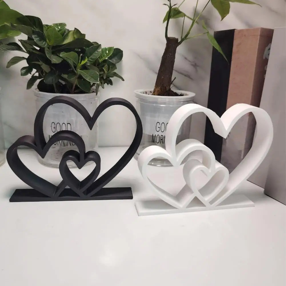 Intertwined Heart Sculpture – Minimalist Home Decor & Gift