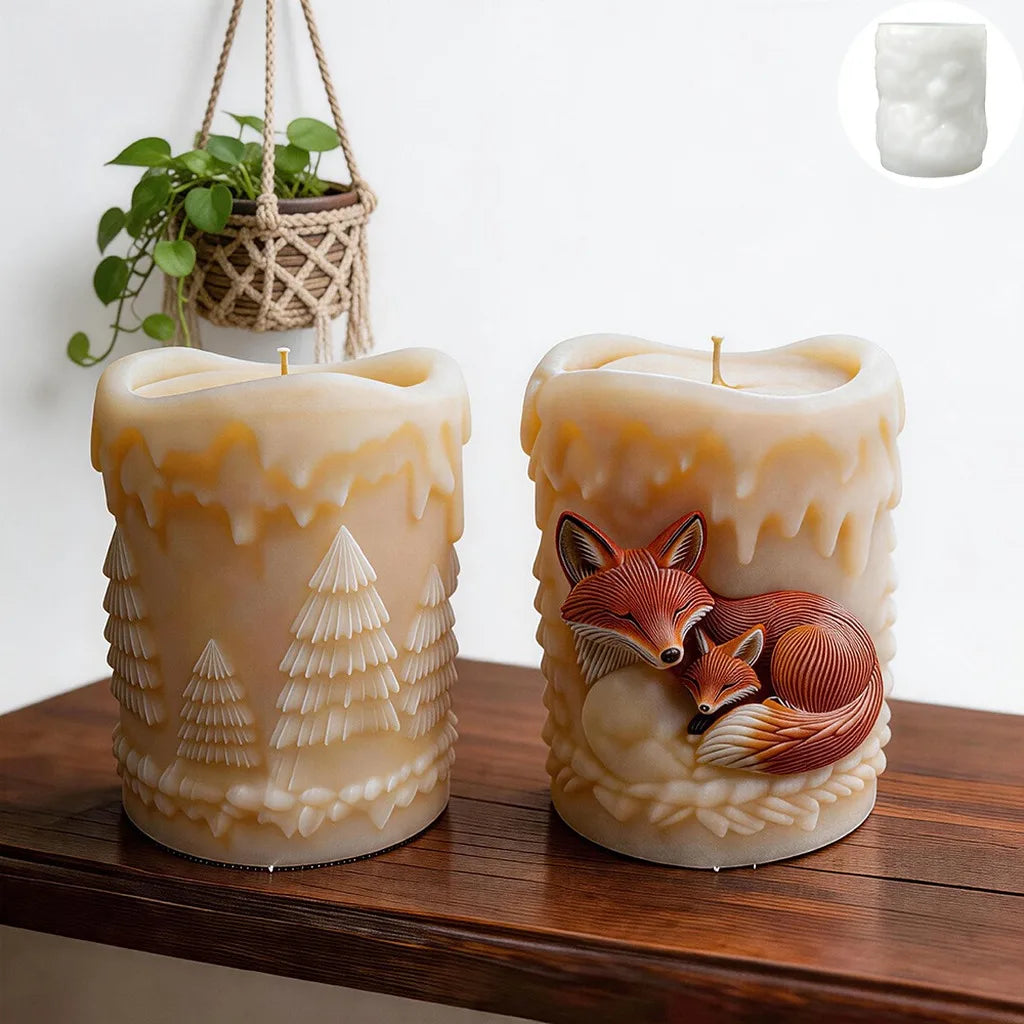Cylindrical Candle Mold Silicone Candle Mold Cute animal Design 3D DIY Candle Making Tool For Candle Making For Beginner School Oasis Select