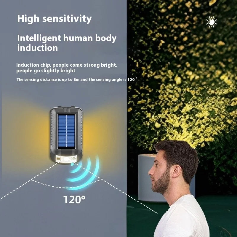 Solar - Powered Folding Outdoor Courtyard Wall Lamp with Human - Body Sensor and Wall - Washing Function Oasis Select