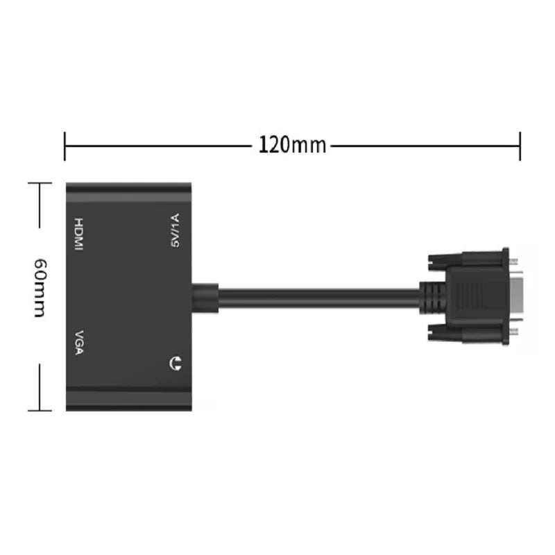 VGA to VGA Female HDMI-Compatible Adapter Splitter with 3.5mm Audio Converter Support Dual Display for Projector HDMI-Compatible Oasis Select