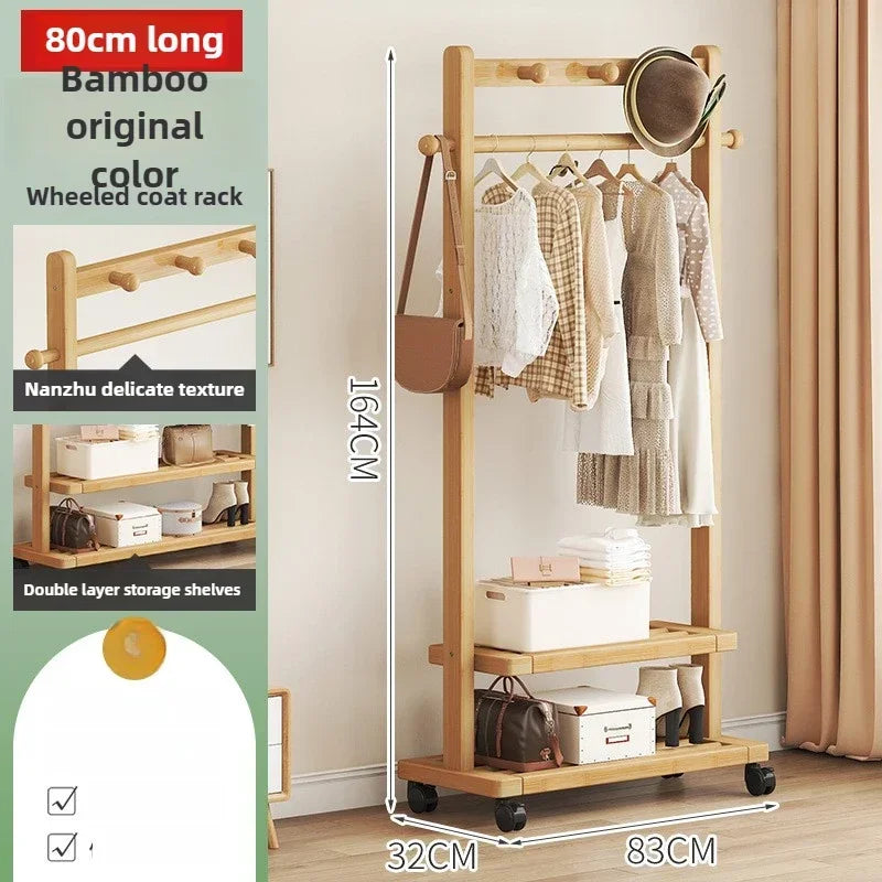 Multi-functional Hanging hanger Floor-to-ceiling bedroom coat rack Movable drying rack coat rack Oasis Select Primary color E