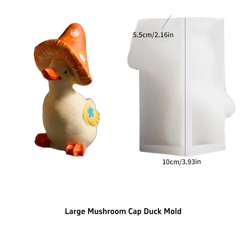 Mould Garden Decorative Plaster Ornament Mold Cartoon Mushroom Hat Duck Candle Irregular Display Stand Silicone Molds Hot Sale Oasis Select Large