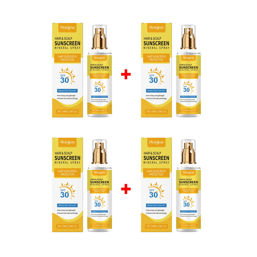 Scalp Hair Sunscreen Spray For Dyed Highlighted Hair UV Protection Prevent Hair Fading Dryness Lightweight Scalp Sunscreen Care Oasis Select 4pcs