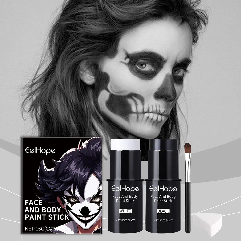 Black & White Face Body Paint Kit – Halloween & Cosplay Set Face & Body Paint Kit Oasis Select