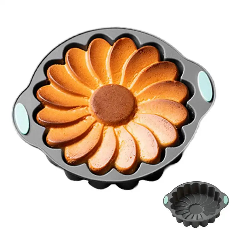 Flower Silicone Mold Round Sunflower Baking Molds Reusable Flower Baking Trays Large Cake Baking Pans for Valentine's Day Oasis Select