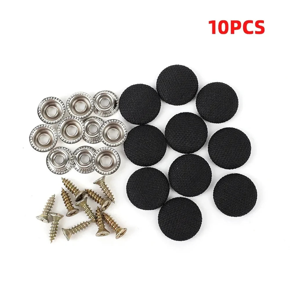10/20/30/40pcs Car Roof Cloth Fixing Buckle Snap Rivets Retainer Car Interior Ceiling Buckles Headliner Auto Roof Metal Buckle Oasis Select black 10pcs