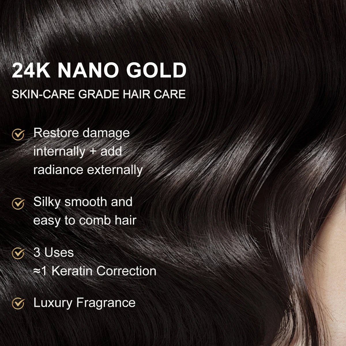 24 Nano Gold Hair Mask Repair Dry Damaged Frizzy Argan Oil Professional Hair Treatment Action Masks Smoothing Shiny Hair Care Oasis Select