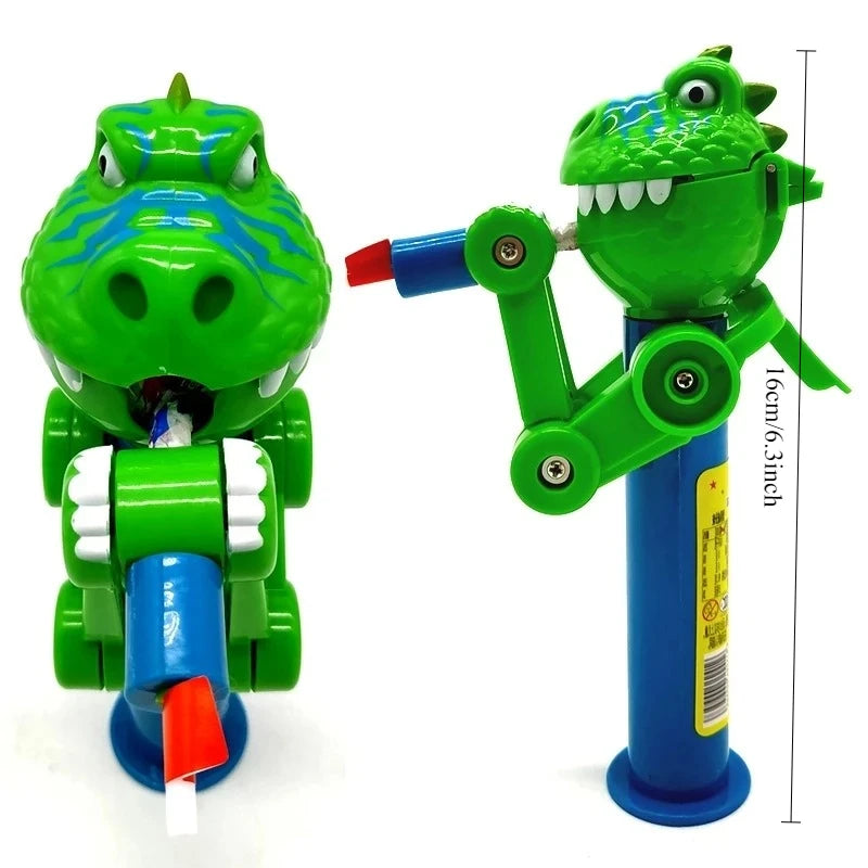 Candy Storage Cool Decompression Toy Gifts for Kids Creative Lollipop Robot Holder Dinosaur Eat Lollipop Pop Ups Case Oasis Select