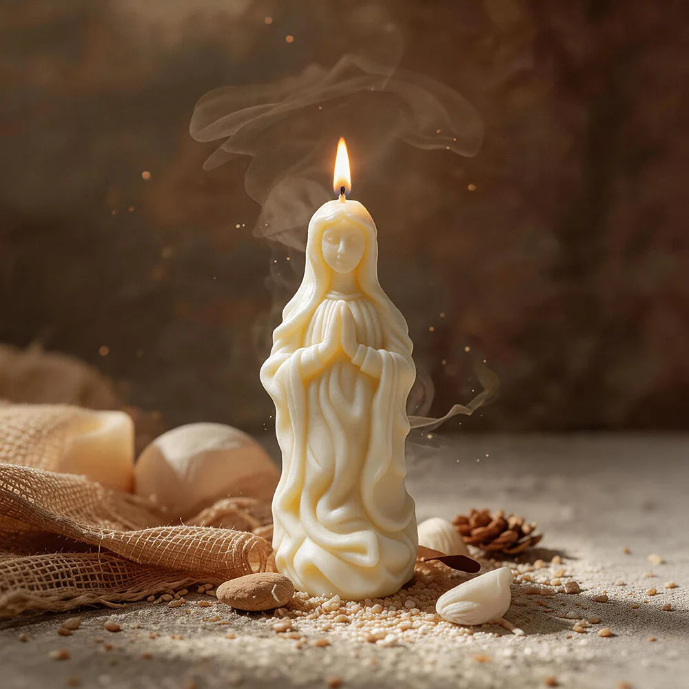 Virgin Prayer Modeling Scented Candle Silicone Mold Diy Religious Portrait Candle Holiday Decoration Plaster Mold Oasis Select