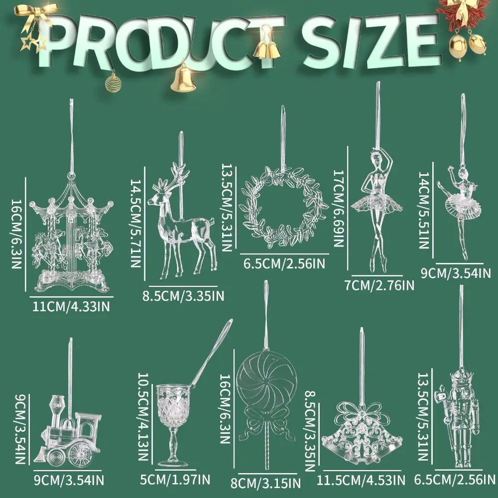 Clear Acrylic Christmas Ornaments – Transparent Hanging Pendants