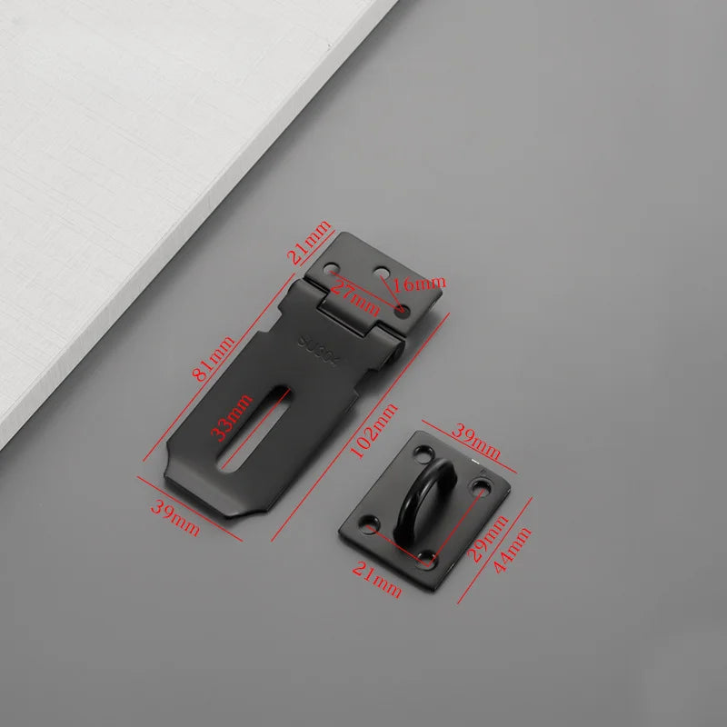 Shed Door Lock Black Padlock Lock Folding Buckle Lock Silver For Security Enhancement Residential Properties Garden Sheds Oasis Select Black-3in
