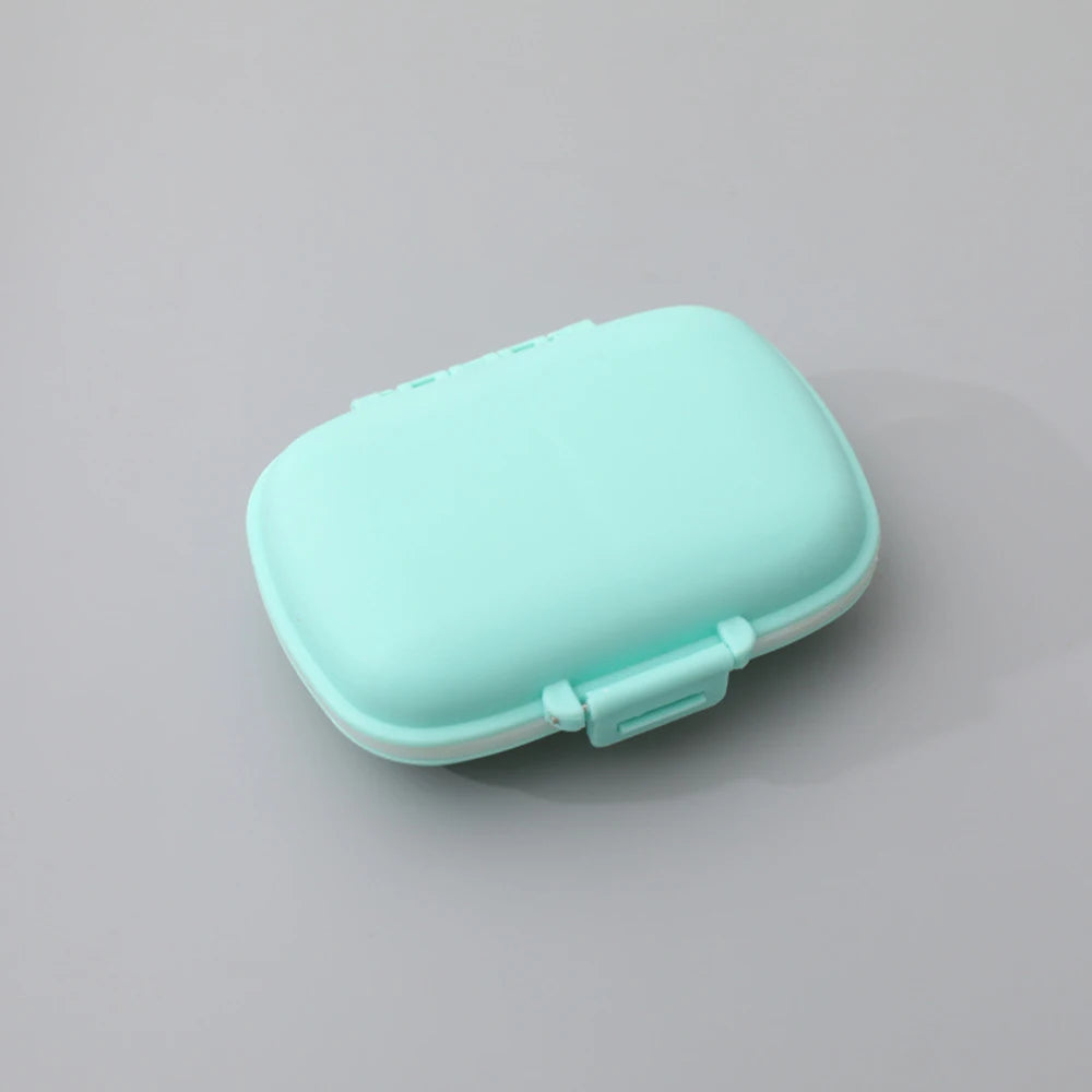 Portable 8-Compartment Sealed Medicine Box Moisture-Proof One Week Pill Box Packaging And Storage Wheat Medicine Box Oasis Select Blue