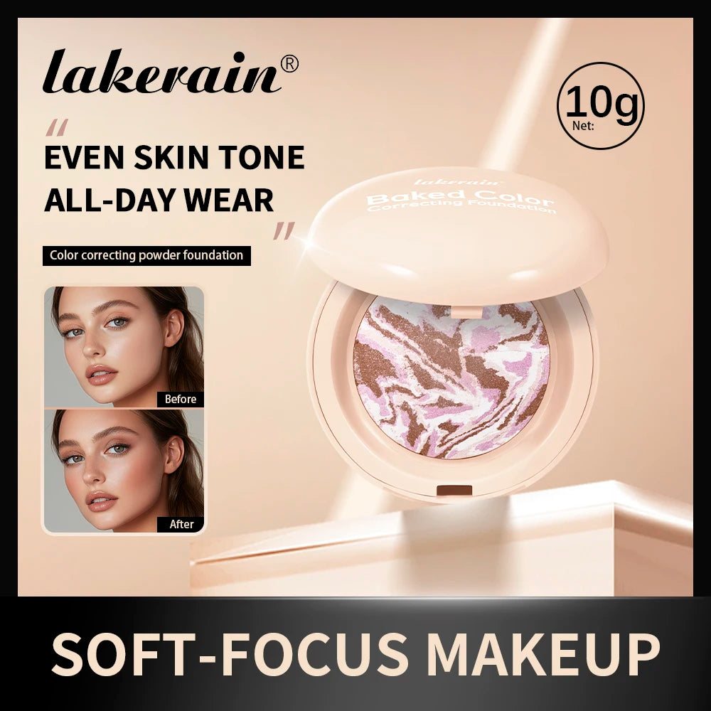 Matte Baked Color Correcting Foundation Bronzer Pressed Powder Compact Long Lasting Oil Control Loose Setting Powder Foundation Oasis Select