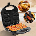 Electric Hot Dog Machine Waffle Maker 6 Corn Dogs Non-Stick Double-sided Heating Sausage Roll Maker Breakfast for Kid Party 220V Oasis Select UK