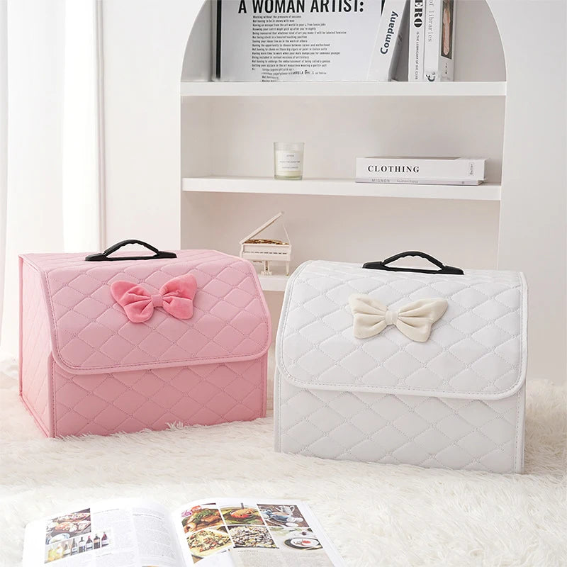 Large Capacity Car Trunk Storage Box Folding Car Storage Box Sundries Organizer Box Women's Pink Auto Accessories Oasis Select