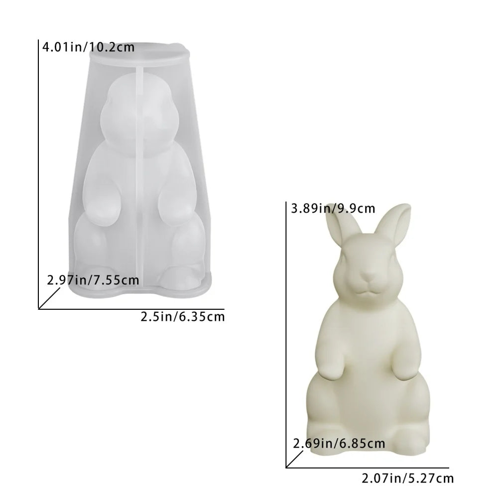 3D Cute Candy Plates Easter Bunny Mold Silicone Rabbit Tray mold for Thanksgiving Holidays Party Offices Home Room Desk Desktop Oasis Select Rabbit