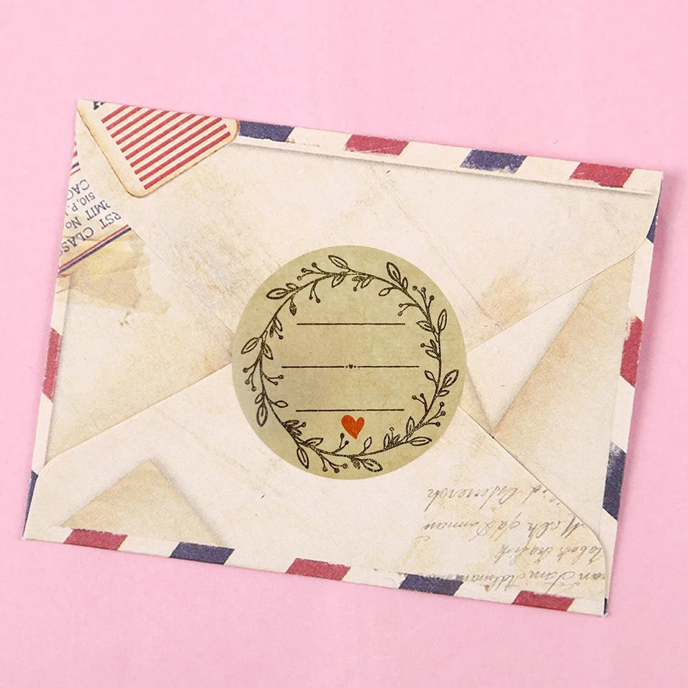500 PCs/roll 1 inch kraft paper stickers for gift wrapping, envelope closures, small business office supplies, DIY decorating Oasis Select