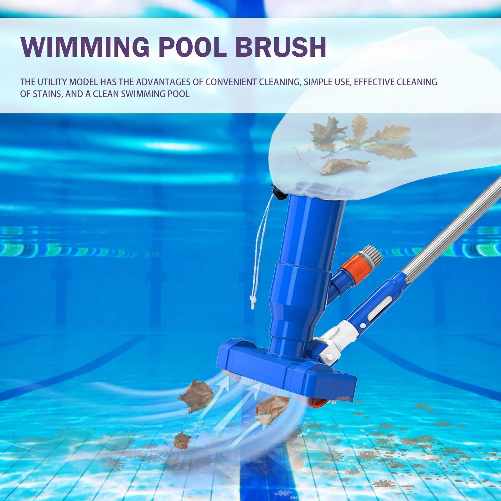 Brush Portable Pool Vacuum Handheld Vacuum Telescopic Pole Pool Vacuum Cleaner Useful Durable Swimming Pool Jet Cleaner Ponds Oasis Select