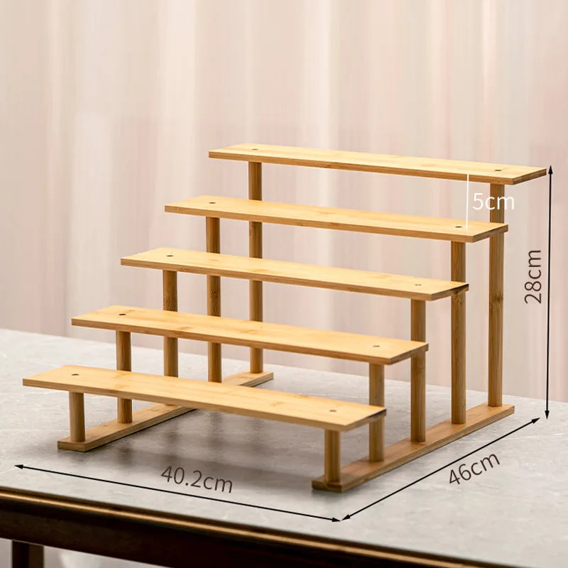 3-Layer Bamboo Desktop Shelf | Plant & Décor Storage Rack
