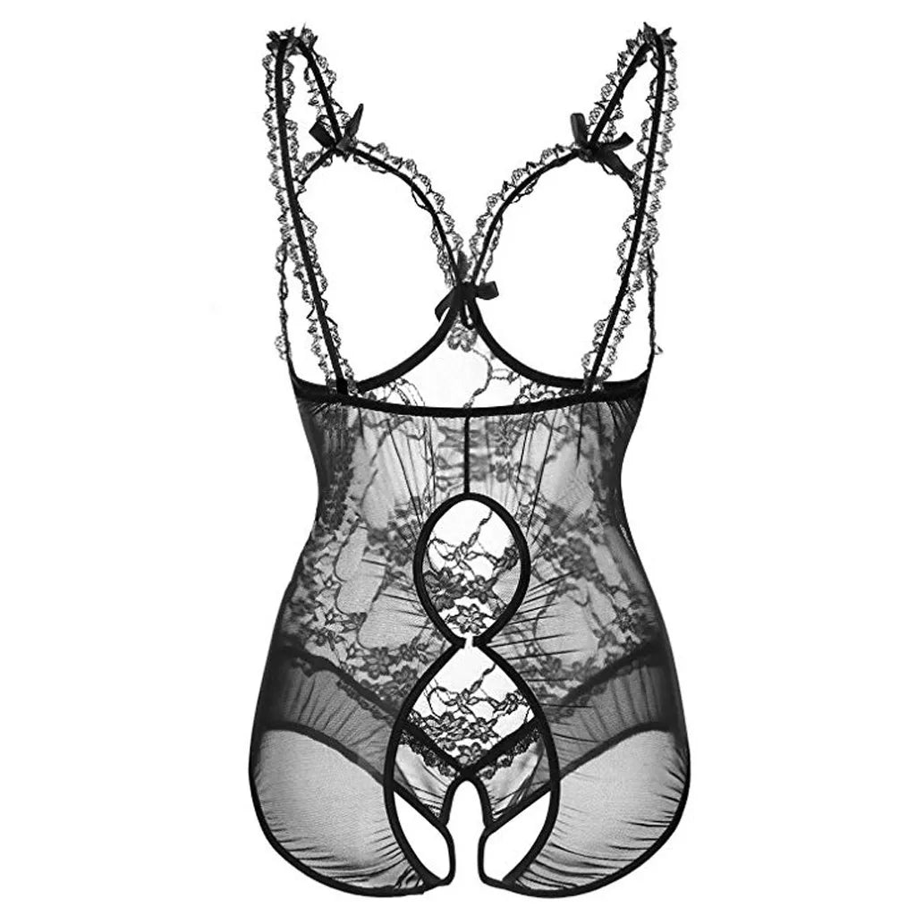 Sexy Lace Cupless Teddy Sexy Lingerie Open Cup Bra Erotic Lenceria Costume Babydoll Crotchless Sexy Bodysuit Big Size Oasis Select