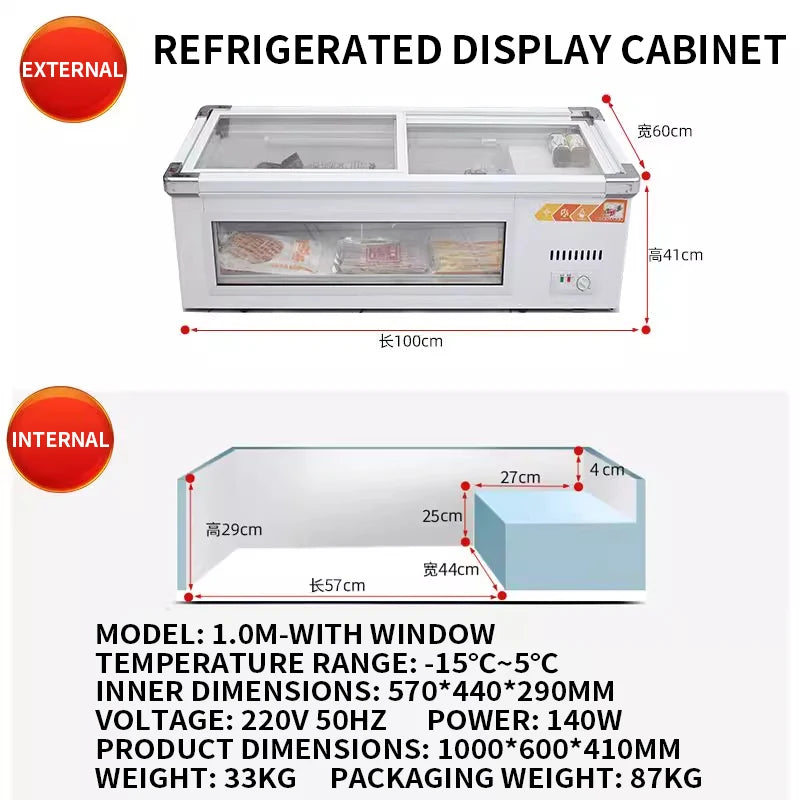 Tabletop Refrigerated Display Cabinet 1M/1.2M | Mobile Freezer