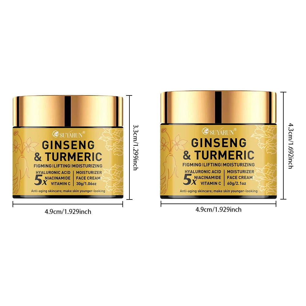 SUYARUN Ginseng Turmeric Face Cream - Anti-Aging Brightening Moisturizer, Natural Skincare for All Skin Types. Oasis Select