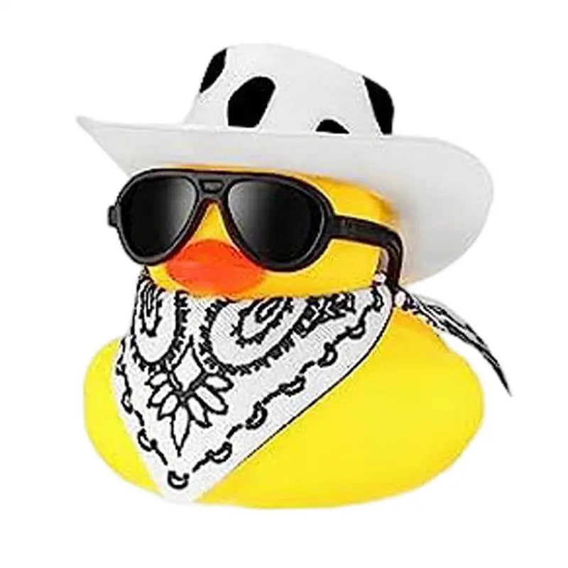 Car Rubber Duck Cowboy Rubber Duck Cool Dashboard Ornament Sunglass Car Duck for Dashboard Toy Car decoration Accessories Oasis Select