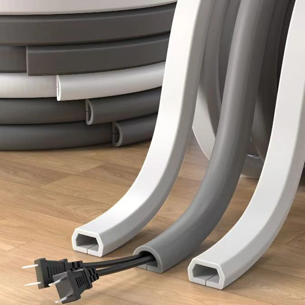 Floor Cord Cover Self-adhesive Power Cable Protector For Wires On Floor Cord Hider Floor Cable Management Wire Organizer Oasis Select