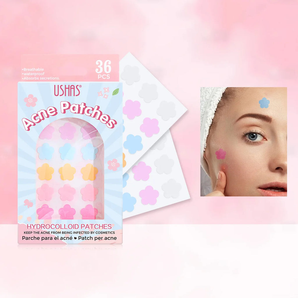 USHAS Flower Hydrocolloid Acne Patches – Breathable & Invisible