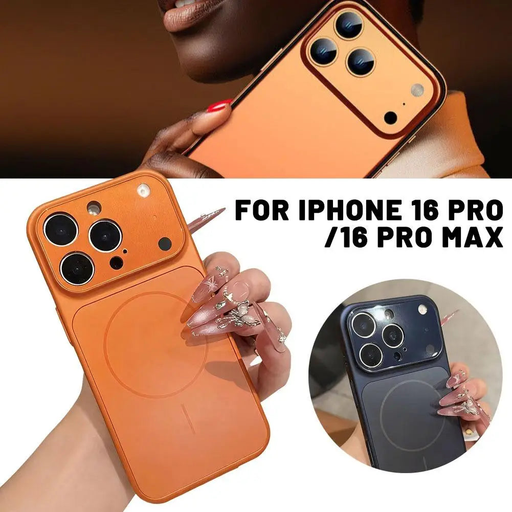 Original Large Window Nano Glass Case For iPhone 17 Air 16 15 14 13 Pro Max Magnetic For Magsafe Wireless Charging Matte Case Oasis Select