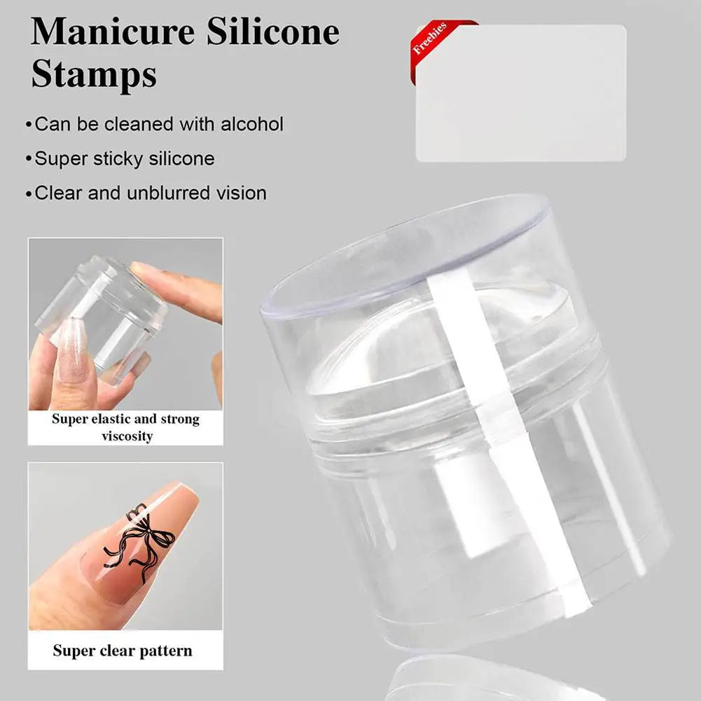 French Nail Art Stamper – Clear Silicone Stamp & Scraper Set Nail Art Stamper Oasis Select