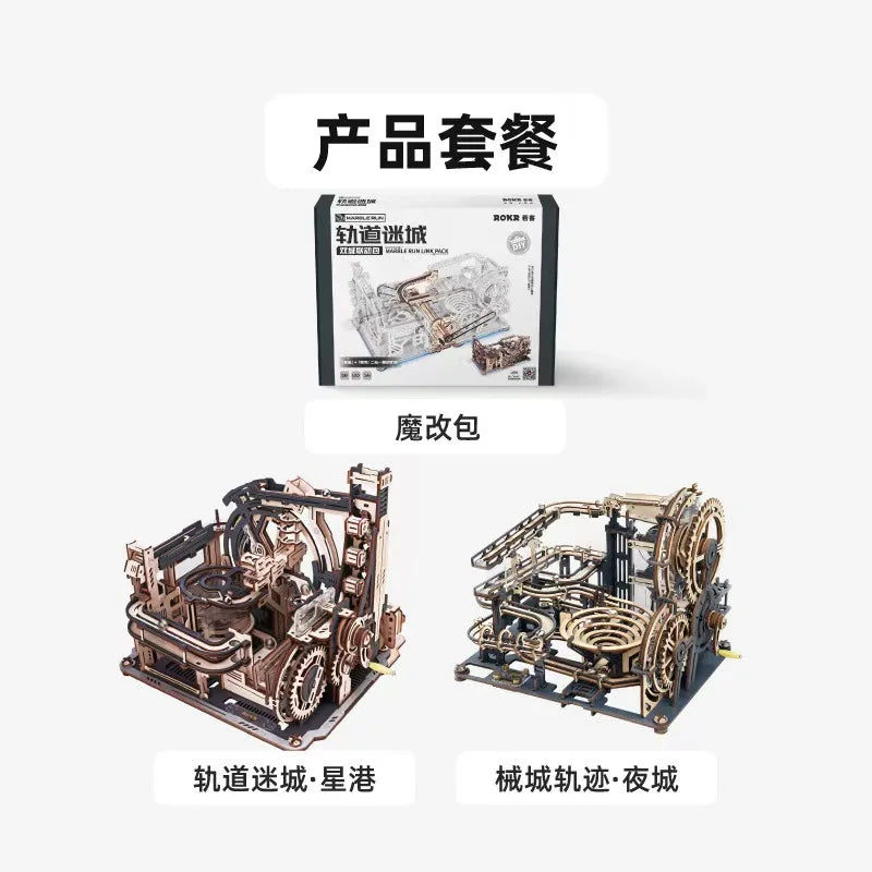 Wooden metal assembly model, handmade three-dimensional puzzle, high difficulty mechanical assembly, toy gift Oasis Select 3pcs