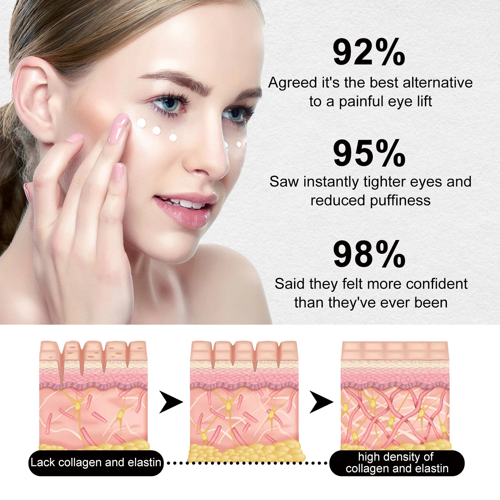 Firming Eye Cream Fading Fine Lines Wrinkles Hydrolyzes Collagen Reduces Eye Bags Anti Aging Moisturizing Anti Wrinkle Eye Cream Oasis Select