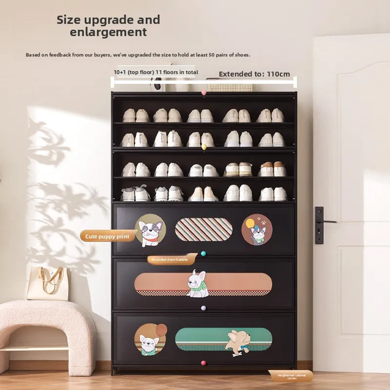 Enter the entrance, enter the door, floor-to-ceiling multi-layer door, dustproof shoe rack, simple and large-capacity storage Oasis Select