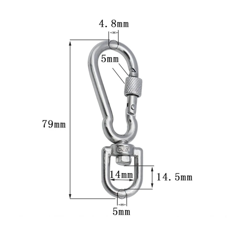 New Stainless Steel Snap Hooks Locking Quick Release Dog Leading Carabiner Clip Carabiner Clips For Dog Walking Camping Oasis Select 5mm