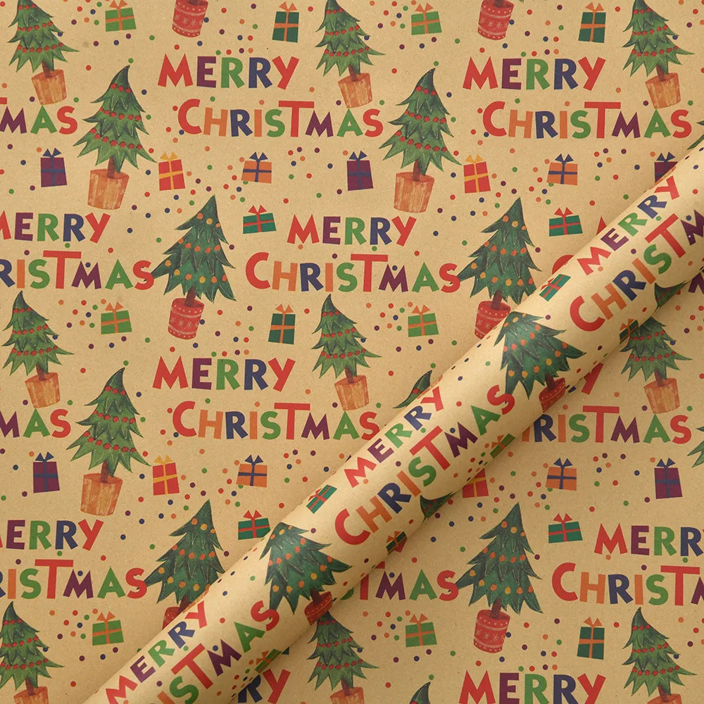 1roll Gift Wrapping Paper ChristmasTree Santa ClausWrapping Paper Birthday Gift Wrapping Paper Christmas Wrapping Paper Handmade Oasis Select Tree