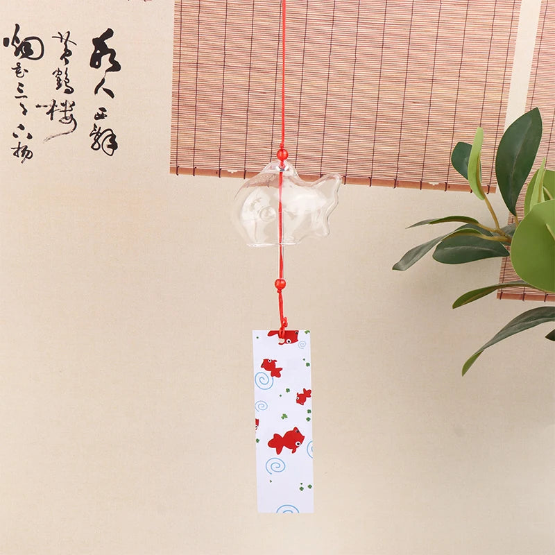 Wind Chime Chimes Japanese Glass s Style Goldfish Garden Hanging Outdoor Decor Pendant Furin Decorative Fish Ornament Oasis Select Transparent