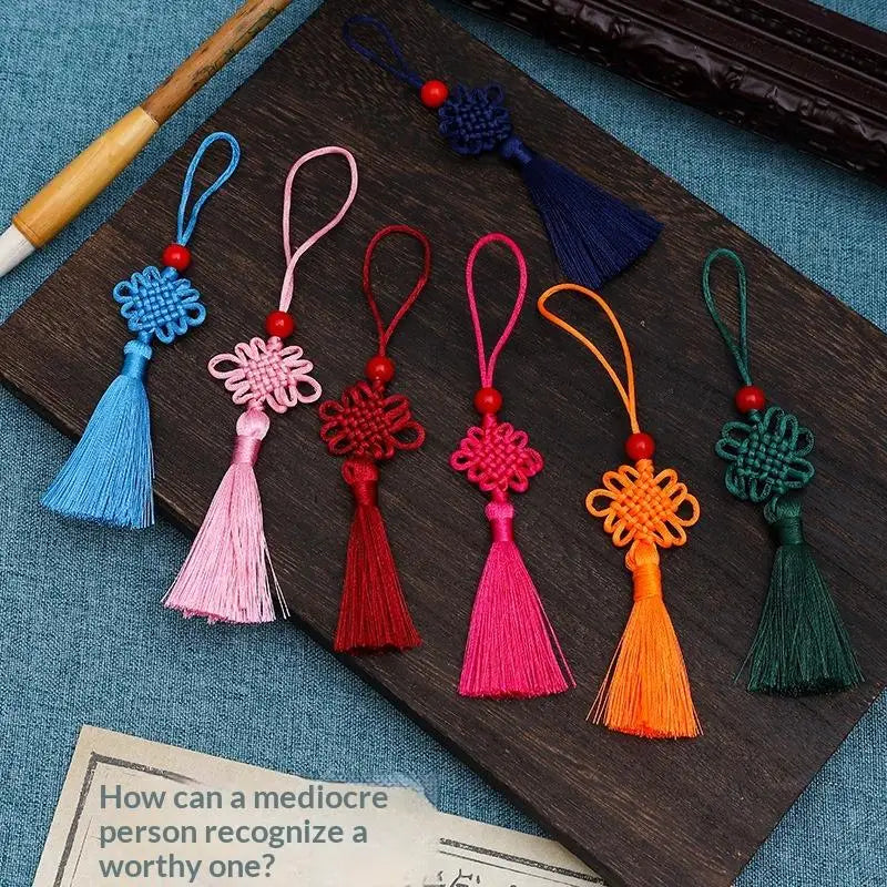 5Pcs Tassels Chinese Knots Silk Tassel Mini Beaded Pendant Fringe For Curtain DIY Crafts Jewelry Making Decoration Oasis Select