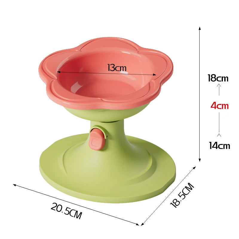 Reliable Stand-up Ceramic Cat Bowl with Pretty Floral Design; Pet Food and Water Dish for Neck Wellness Oasis Select A6