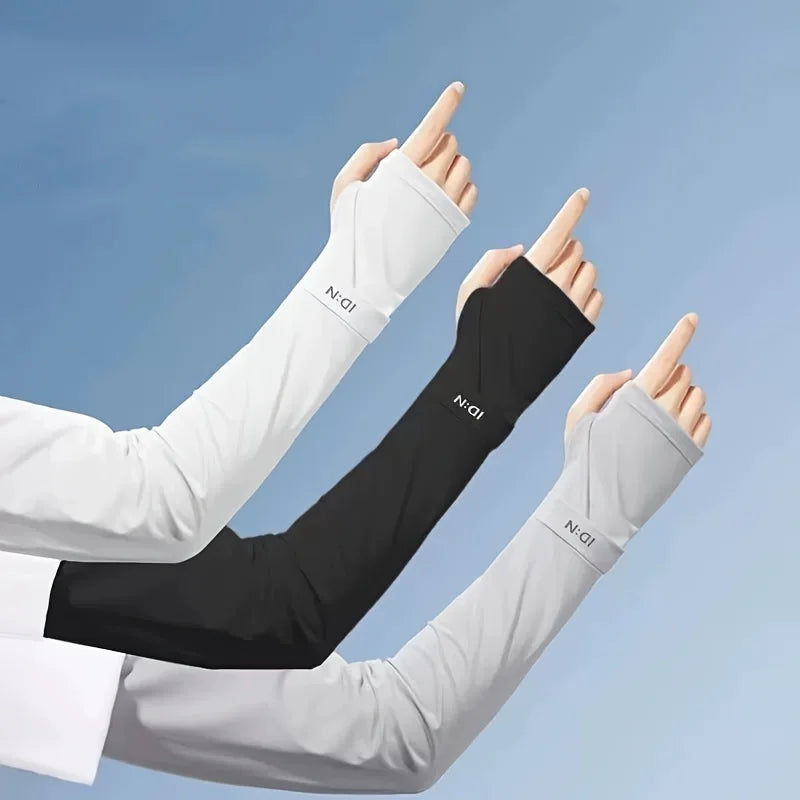1 Pair of Summer Ultra-thin Breathable Sunscreen Ice Sleeves, Outdoor Cycling, Fishing, Driving, Sweat Absorbing Arm Sleeves Oasis Select