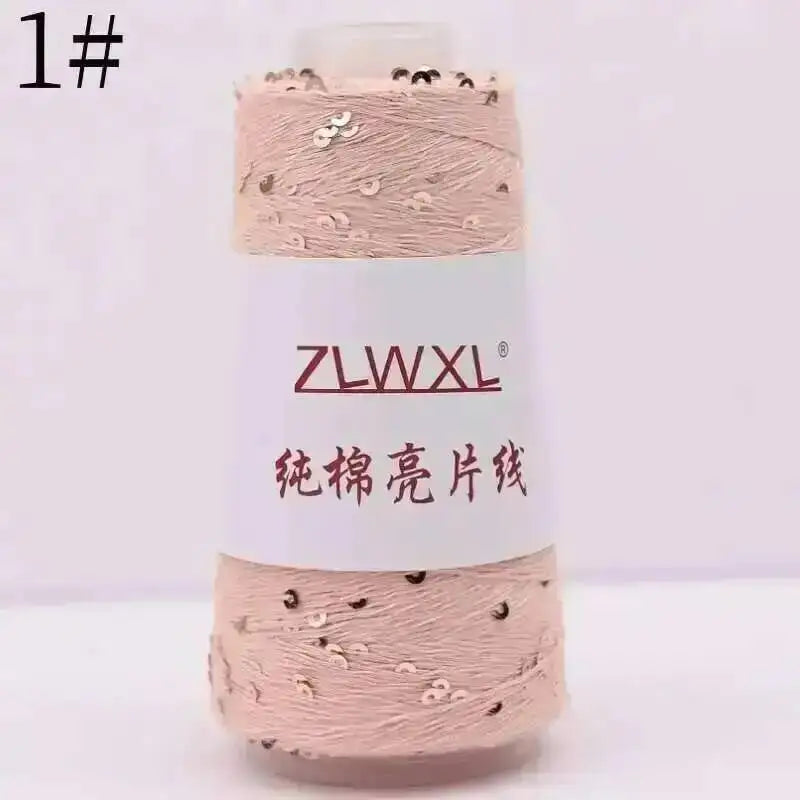 50g Sequin Cotton Yarn DIY Knitted Decoration Hand Crochet Ткань 400M 3mm Oasis Select 1